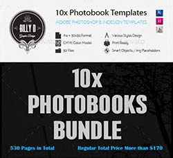 indesign模板－10套商业画册模板合集：10x Photobook Templates Bundle